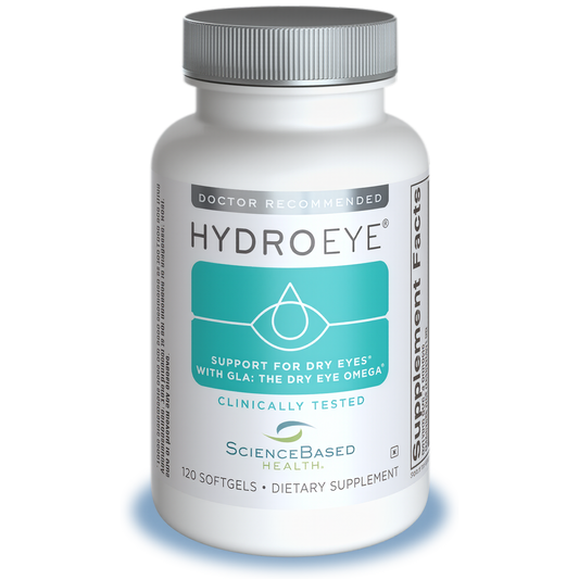 ScienceBased Health HydroEye Dry Eye Supplement – Clinically Tested Formula with GLA & Omega-3 – Supports a Healthy Tear Film for Lasting Eye Comfort – 120 Softgels